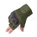 Motorcycle Military Grade Gloves Half Finger Green - Hand Gloves For Bike.