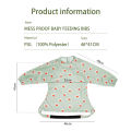 HappyFlute New One Piece Table Use Polyester Waterproof New Printed Snap Buttons Design Long Sleeve Mess Proof Baby Feeding Bibs. 