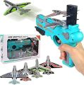 Air Battle Gun Airplane Launcher Toys for Kids Outdoor and Indoor 4 Foam Airplanes Pistol Shooting Game Glider One Click Ejection. 