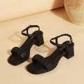 Women Fashion Luxury Crumples Stylish Block Heels Sandals Comfortable and easy to Walk Causal Office Bridal Party Weeding every Function Black, White, Green. 