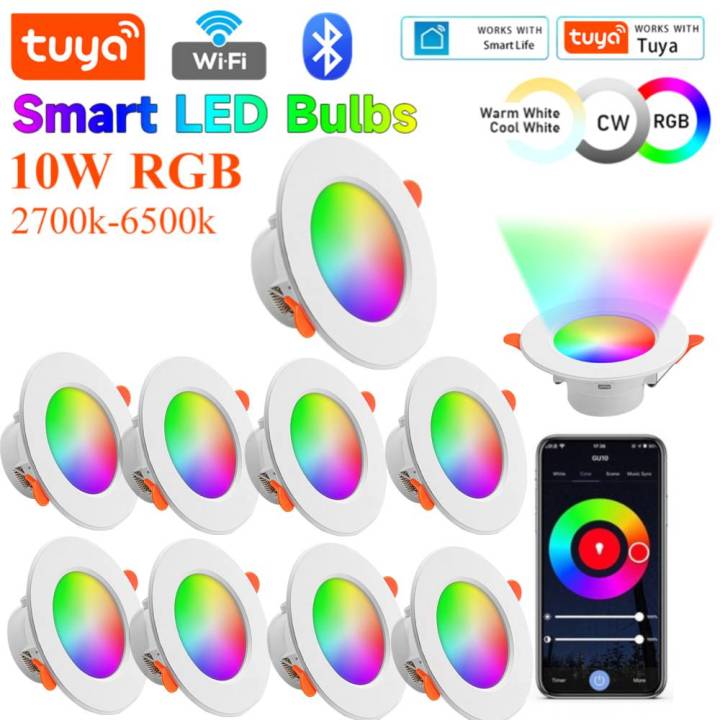 10W%20Smart%20LED%20Downlight%20Bluetooth%20Ceiling%20Light%20Remote%20Control%20RGB%20Color%20Changing%20Recessed%20Ceiling%20Lamp%20for%20Alexa%20%20Home%20-%20Image%202