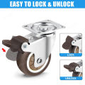 Set of 4 Casters 1-2 inch Caster Wheels for Heavy Duty Furniture Cabinets Mini Castors No Noise Smooth Swivel Wheel.