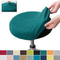 Bar Stool Cover Polar Fleece Round Chair Cover Removable Stool Slipcover Solid Seat Cushion Protector Washable Bar Stool. 