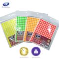 Color circle sticker 13mm. 10 sheets (1,300 pieces) RAP boss with 5 colors circular label screening film sticker km band sticker small circle sticker reflective sticker. 