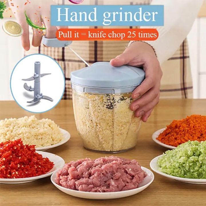 1Pcs Household Manual Meat Grinders Multifunctional Hand pulled Juicer Blender 5 Blades Food Processor Meat Mincer Kitchen Tools