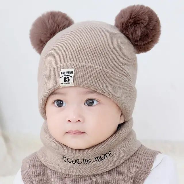 Kids Wool Cap With Neck Warmer High Quality

2023 New Baby Winter Hat Keep Warm Baby Cap Lovely Knitted Baby Hats