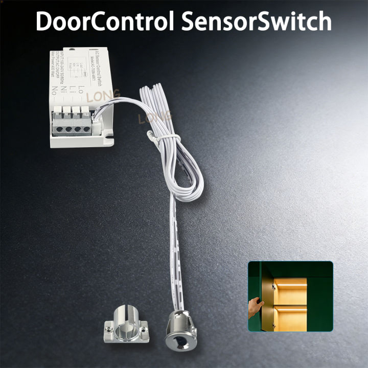Touch Switch Door Sensor AC110-240V 400W Wooden Penetration Cabinet Closet Wardrobe LED Light Door Activated Switch
