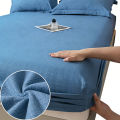 New Embossed Brushed Microfiber Fitted Sheet Deep Pocket 360° with Elastic Band Soft Breathable Queen King Mattress Cover 5-28cm.