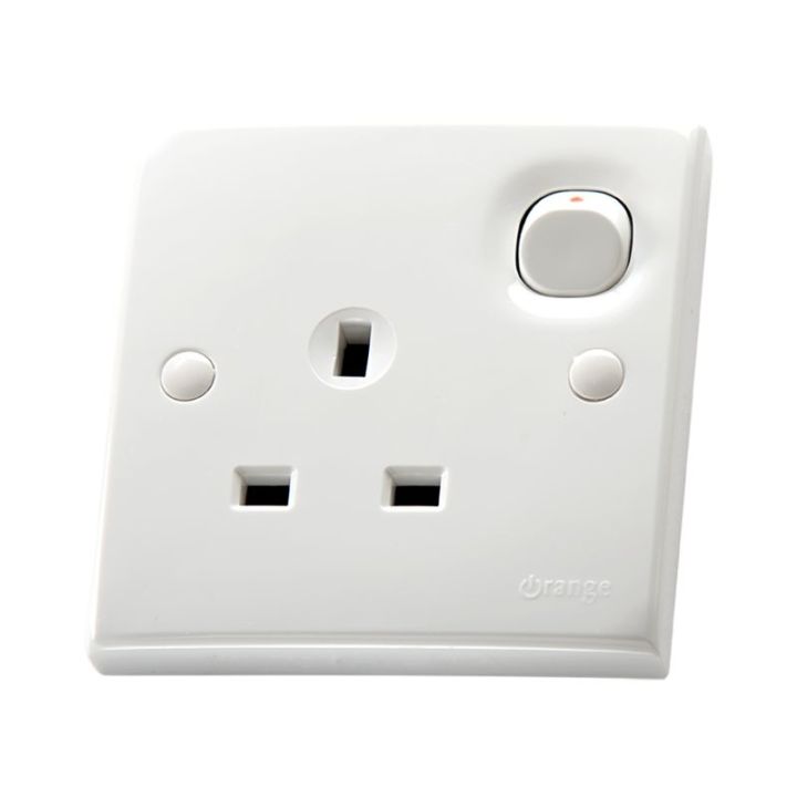 Orange 13A Plug Base Socket Outlet Square Pin