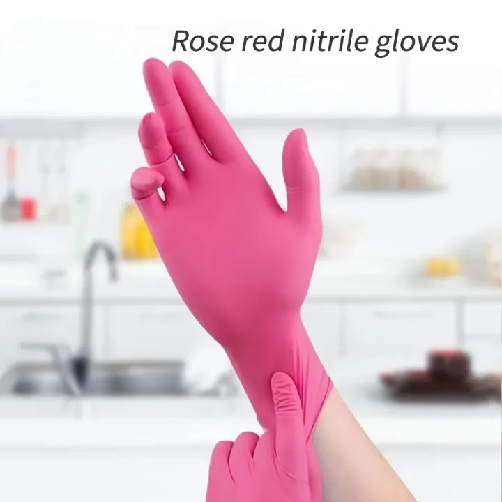 Fuchsia%20Nitrile%20Disposable%20Gloves%2020/100PCS%203-mil%20Powder%20&%20Latex%20Free%20Household%20Cleaning%20Gloves%20for%20Cooking%20Kitchen%20Esthetician%20-%20Image%203