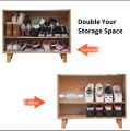 Shoe Slots Organizer, Adjustable Stacker Storage Space Saver, Double Deck Holder for Closet Organization. 
