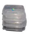 United Set Of 4 Rectangle Plastic Container | Multipurpose Transparent Plastic Storage Container - Pack Of 4. 