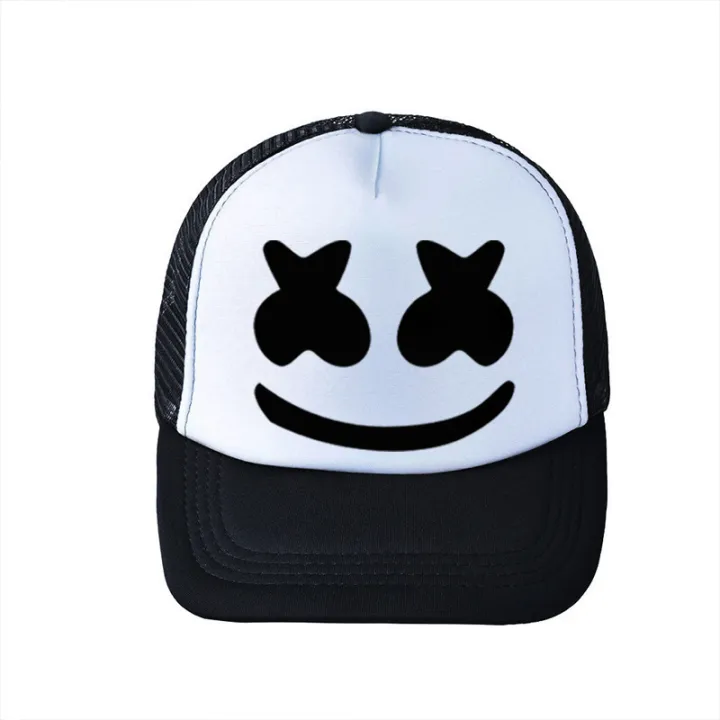 DJ%20Hip%20Pop%20Hat%20Marshmello%20Cosplay%20Baseball%20Cap%20Sunshade%20Adjustable%20Mesh%20Hats%20Breathable%20Adult%20Trucker%20Unisex%20Party%20-%20Image%203