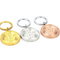 Classic virtual currency design, metal keychain, gold coin commemorative coin key pendant, men's keychain, birthday gift. 