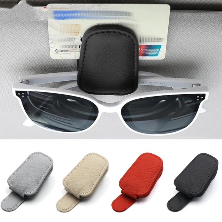 Universal Car Sunglasses Holder Car Leather Clip Card Ticket