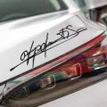 coins Car Sticker Personalized Schumacher Art Signature Lamp Eyebrows Die-Cut Auto Parts Decoration Vinyl Decals,30CM. 