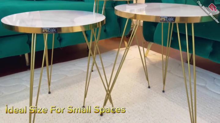 1 Pcs / Set of 3 Round Coffee Table HIGH Gloss Nesting End Tables - Round Wood Stacking Coffee Side Accent Tables with Metal Legs for Living Room, Home Office, Nightstands for Bedroom, Sturdy Easy Assembly - 3 Piece Modern Nesting Table Living Room