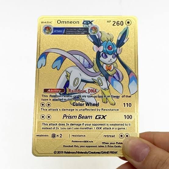 Rare Gold Foil Omneon GX Pokemon Card GX/EX/Mega/V/Vmax The Best Toys -