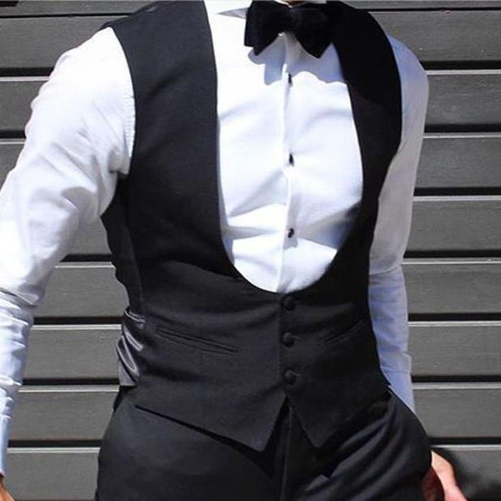 Black%20Men%20Vest%20for%20Wedding%20Groom%20One%20Piece%20Slim%20Fit%20Suit%20Waistcoat%20Solid%20Color%20Male%20Fashion%20Coat%20-%20Image%204