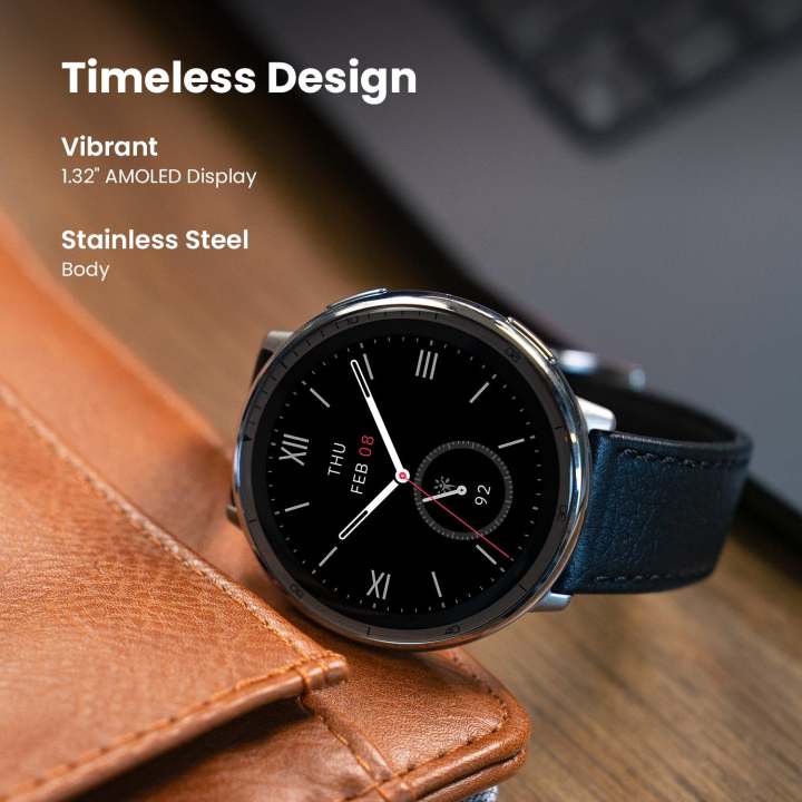 Amazfit%20Active%202%20Round%201.32inch%20Smartwatch%20(Premium)%20Dual%20Strap%20Leather%20and%20Silicone%20-%20Image%202