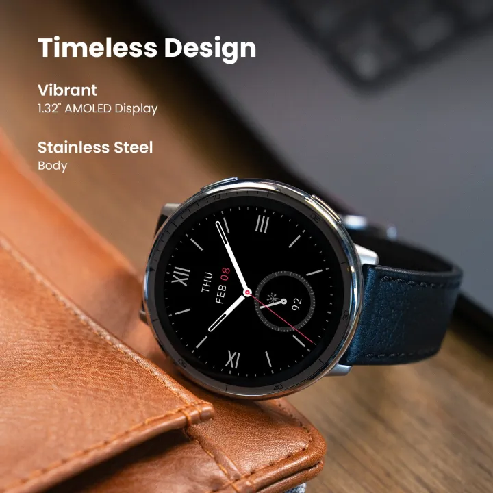 Amazfit%20Active%202%20Round%201.32inch%20Smartwatch%20(Premium)%20Dual%20Strap%20Leather%20and%20Silicone%20-%20Image%202