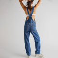 Washed Denim Overalls For Women, Internet Celebrity Style, Age-reducing, Loose Wide-leg Floor-length Trousers, Denim Overalls.
