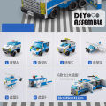 6in1 NEW Police Sports Car Fire Engineering Engine Mini Loader Truck Classic Model Building Blocks Sets Bricks Toy City. 