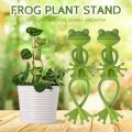1 pcs Pcs Frog Plant Stand, Green Frog Plant Supports, Plant Frog Holder.