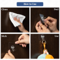 Transparent Self-Adhesive Hanger Hooks - Heavy-Duty Suction Cup Rack for Kitchen & Bathroom, 10 Pcs. 