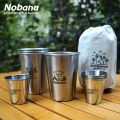 Outdoor 304 Stainless Steel Cup Set Camping Cup 4/6/8PCS Camping Portable Water Cup Travel Coffee Cup Picnic Barbecue Beer Cup.