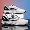 New Men's Fashion Casual Sports Shoes, Comfortable Hovershoe Sole, Outdoor Leisure Walking Cycling, Golf Shoes, Black and White.
