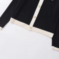 Autumn Women's Wear Gold breasted Long Sleeve Black and White Round Neck Knitted Cardigan Sweater Coat 1822/106. 