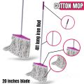 Floor Cleaning Cotton Mop 4ft Long Iron Rod, 20 inches Blade. 