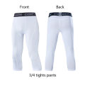 Men's Sports 3/4 Cropped Pants Gym Running Leggings Male Joggings Elastic Compressions Sweatpant Football Basketball Trousers.