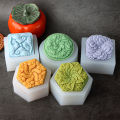 Hexagonal Embossed Flower Soap Mold 3D Round Flower Scented Candle Mold DIY Floral Designs Square Soap Plaster Mold Home Decor. 