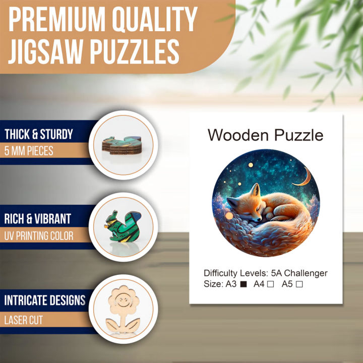 Sleeping%20Fox%20Round%20Wooden%20Puzzle%20Art,%20Uniquely%20Animal%20Shaped%20Pieces%20Wooden%20Toy,%20%20%20Home%20Decor%20Family%20Game%20-%20Image%203