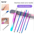 6pcs Acne Needles Colorful Stainless Steel Acne Needles Double Ring Blackhead & Acne Pimple Popper Remove Whiteheads Acne. 