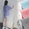 70cm*1m 3D Brick Pattern Wall Sticker Self-Adhesive Panel Waterproof Living Room Wallpaper Home Decoration. 