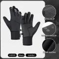 Outdoor Winter Warm Cycling Gloves Black Windproof Touchscreen Bicycle Gloves Camping Hiking Sport Running Motorcycle Gloves Men. 