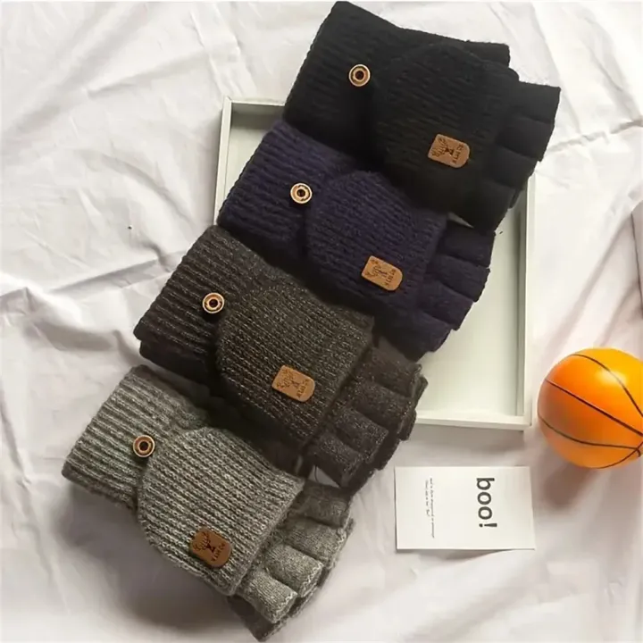 Men%20Women%20Winter%20Gloves%20Half%20Finger%20Open%20Flip%20Design%20Flap%20Warm%20Gloves%20Knitted%20Thickened%20Windproof%20Hand%20Cover%20s%20for%20Outdoor%20-%20Image%206