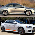 2Pcs Car Side Stripes Stickers For Mitsubishi Lancer Tuning Accessories DIY Auto Vinyl Film Decals Sports Styling. 