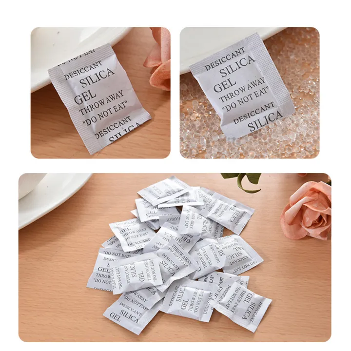 100/200/300/500 Packs 1g Non-toxic Silica Gel Desiccant Packets Safe Moisture Absorbing Drying Bulk Bags For Clothes Food Stora