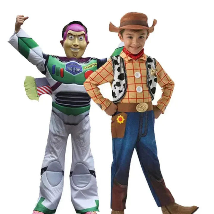 Woody%20Cartoon%20Character%20Animation%20Character%20Costume%20Children's%20Buzz%20111%20Costume%20Jumpsuit%20Cowboy%20%20Anime%20Cos%20-%20Image%204