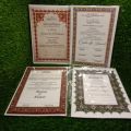NIKAAH COMBO DEAL 1 NIKAAH CARTIFICATE WITH NAME 1 NIKAH PEN 1 ACRYLIC NIKAH PLATE WITH BEAUTIFUL BOX PACKING. 