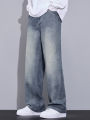 Baggy Men's Wide Leg Jeans Spring New Trousers Fashion Korean Clothes Streetwear Soft Loose Straight Casual Denim Pants. 