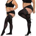 Plus Big Size Woman's Ultra-thin Lace Stockings Thigh High Stockings Silicone Lace Top Stay Up Silk Lace Socks. 