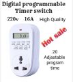 Digital Timer Socket Switch LCD Timing Weekly Programmable Timer Switch 220V-10A Multi-functional EU Plug Energy Saving Timer Programmable Electronic Timer Socket Digital Timer 16 groups Time setting. 