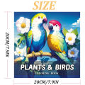 PLANTS & BIRDS Coloring Book 26 Pages Original Design For Children Adult Picture Book Kill Time Graffiti Painting Drawing. 