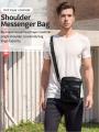 Homefish New Genuine Leather Crossbody Bag Vertical Trendy Multifunctional Shoulder Bag Briefcase Casual Travel Messenger Bag. 