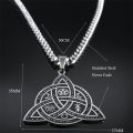 Viking Witch Celtic Knot Pendant Necklace Stainless Steel Men Chain Odin Gothic Necklace Protection Amulet Jewelry Nudo De Bruja.